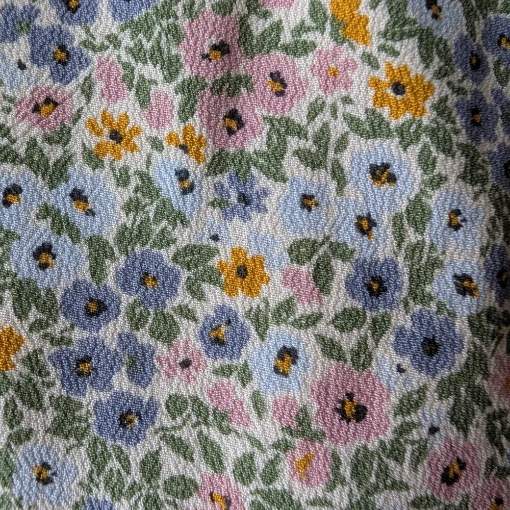 American Eagle Floral Romper Pastel Elastic Waist Small Cottagecore Feminine - Picture 9 of 11